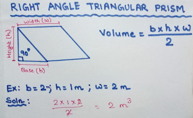 VOLUME OF RIGHT ANGLE TRIANGLE PRISM