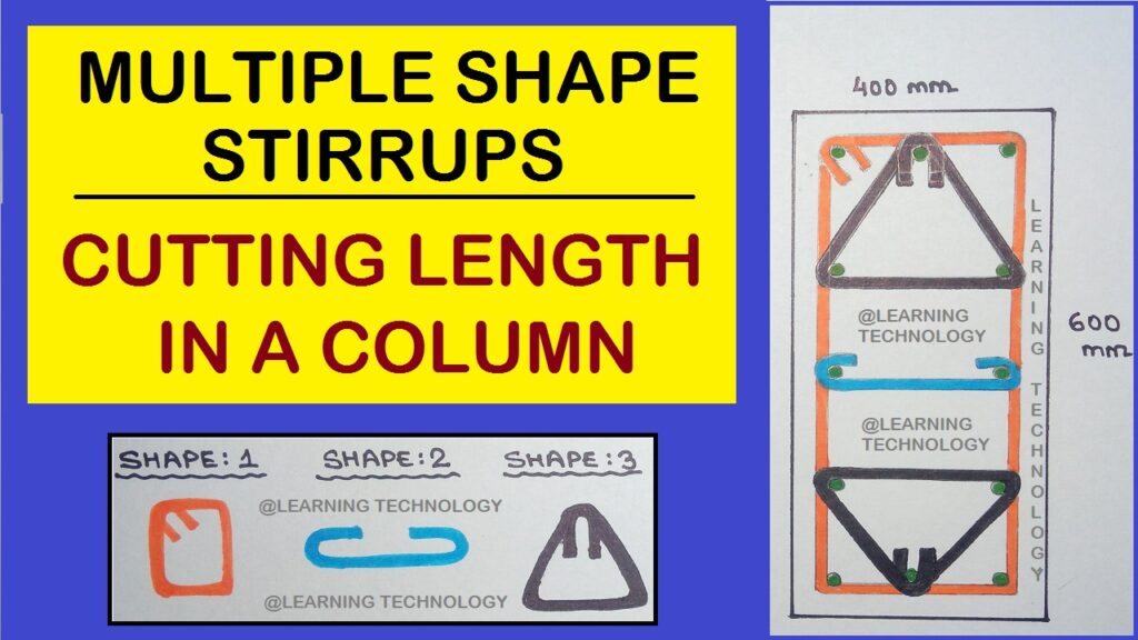 Cutting Length of Multi (Rectangular | Triangular | Single Hook) Shape Stirrups in Column