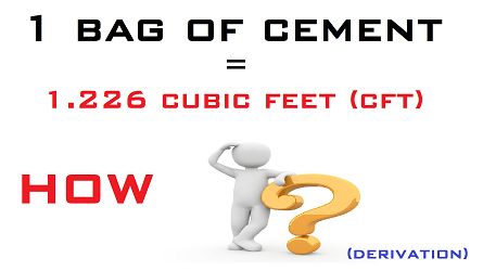 Volume of One bag Cement in Cubic Feet