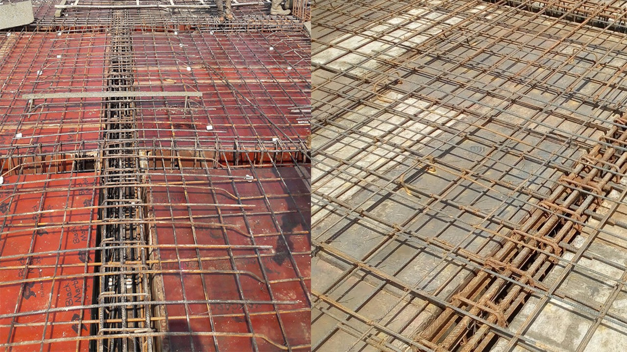 construction of one way and two way slab