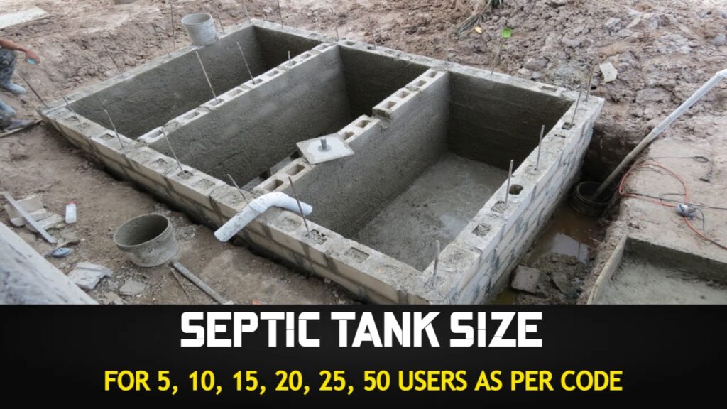 septic tank size for 25 users