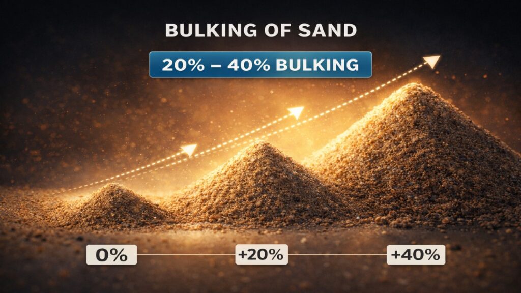 Bulking of Sand in Concrete