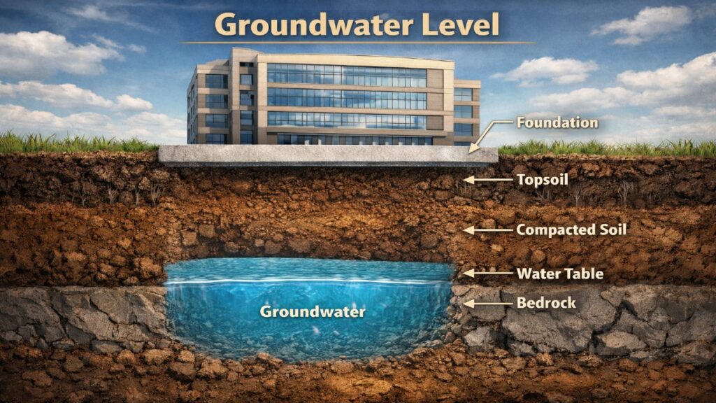 water table effect on soil bearing capacity